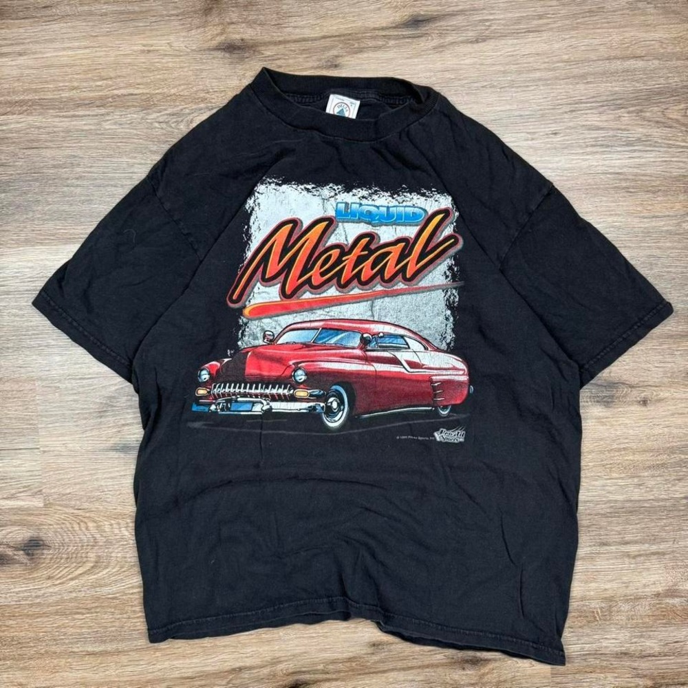 Vintage 90s‎ dated 1999 liquid metal racing tee